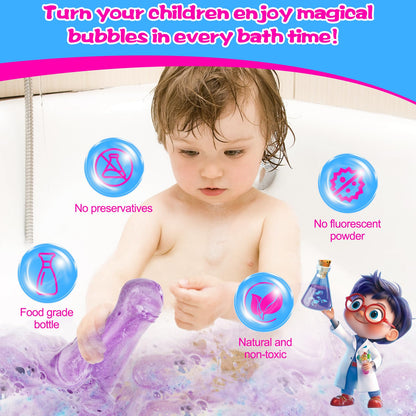 Petydore Bath Bomb Potion for Toddlers & Kids - 6-Pack Non-Toxic Colorful Fizzy Bath Toys