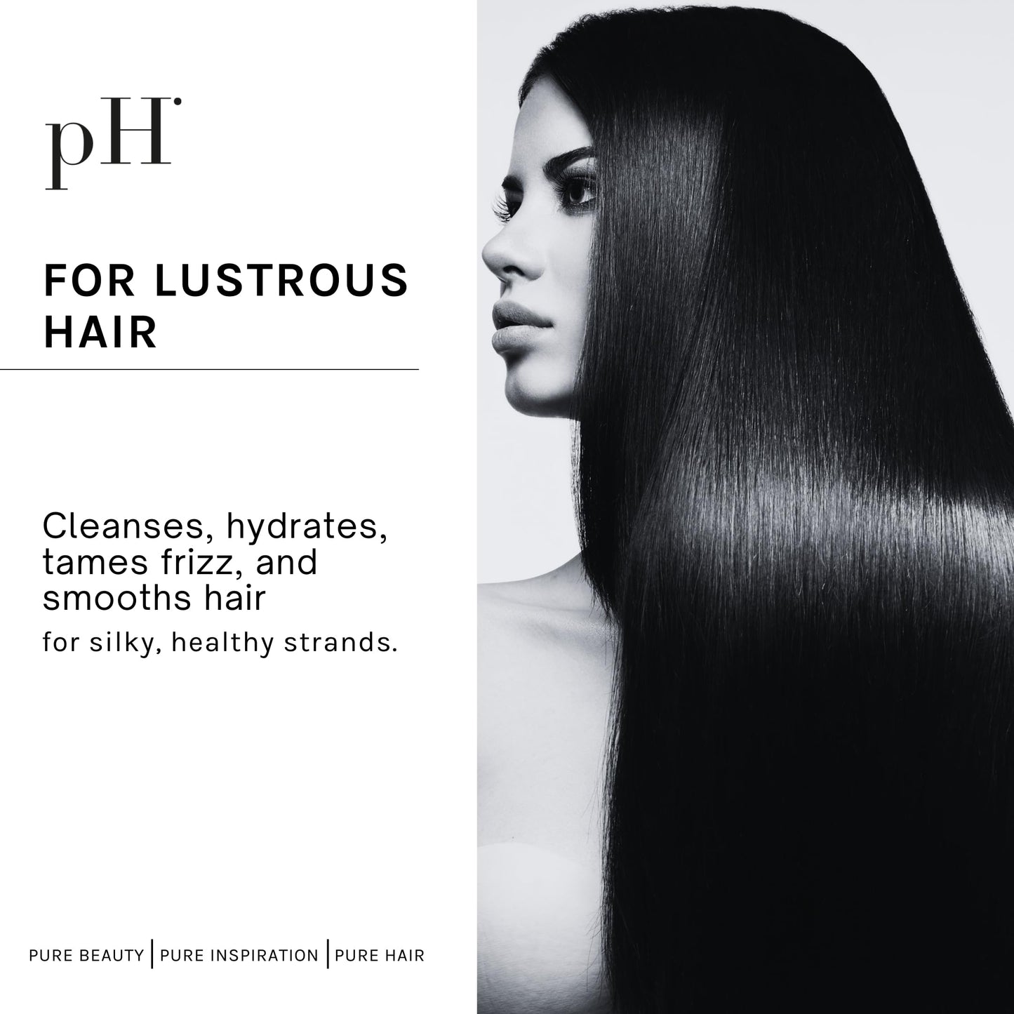 pH PURE HAIR Smooth Perfect Shampoo & Conditioner Set – Frizz Control, Hydration & Monoi Oil