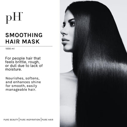 pH PURE HAIR Smooth Perfect Anti-Frizz Mask – Deep Conditioning for Damaged, Dry & Color-Treated Hair (Monoi Oil + Magnolia) 33.8 oz