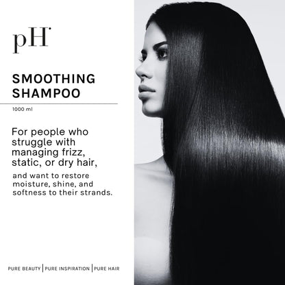pH PURE HAIR Smooth Perfect Anti-Frizz Shampoo – Sulfate-Free Hydration for Color-Treated Hair | 33.8 oz