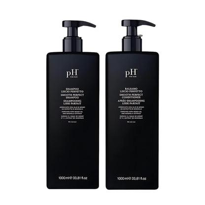 pH PURE HAIR Smooth Perfect Shampoo & Conditioner Set – Frizz Control, Hydration & Monoi Oil