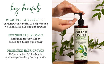 PHARM TO TABLE Tea Tree Shampoo – Deep Cleansing, Sulfate-Free (16.2oz) for Dry, Itchy Scalp