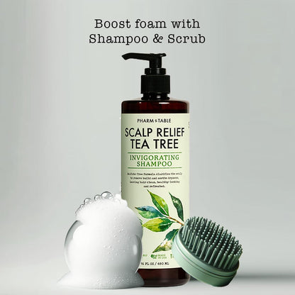 PHARM TO TABLE Tea Tree Shampoo – Deep Cleansing, Sulfate-Free (16.2oz) for Dry, Itchy Scalp