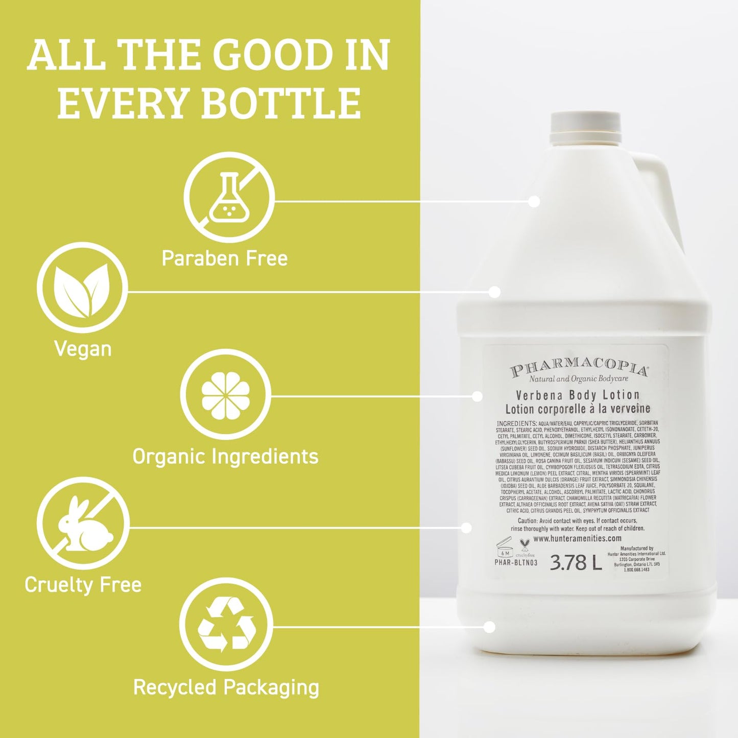 Pharmacopia Hotel Verbena Body Lotion – Aromatic Hydration, Vegan & Cruelty-Free, 128 oz