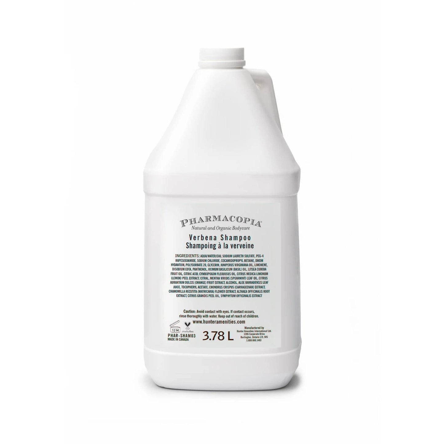 Pharmacopia Hotel Verbena Shampoo – Aromatherapy, Natural & Organic, Vegan & Cruelty-Free, 128 oz