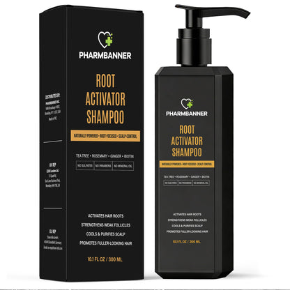 PHARMBANNER Root Activator Shampoo for Men – Hair Growth & Scalp Health, Sulfate-Free
