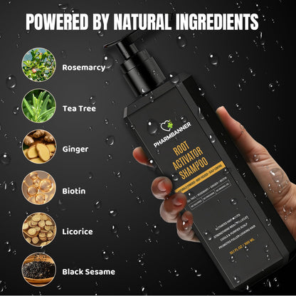 PHARMBANNER Root Activator Shampoo for Men – Hair Growth & Scalp Health, Sulfate-Free