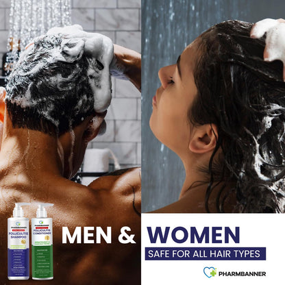 PHARMBANNER Anti-Fungal Shampoo & Conditioner Set – Tea Tree & Argan Oil for Scalp Care