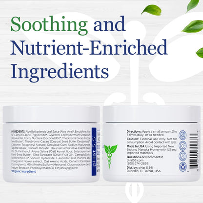 pHat 5.5 Facial Moisturizer for Dry & Sensitive Skin – Hydrating Cream, Redness Relief (8 oz)