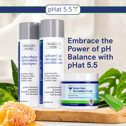 pHat 5.5 Seborrheic & Atopic Dermatitis Gentle Face Wash with Manuka Honey | Sensitive Skin Cleanser