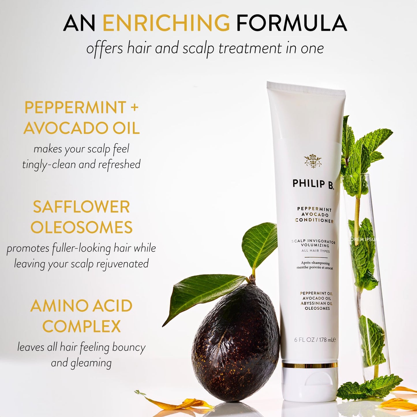 PHILIP B Peppermint Avocado Scalp Invigorating Kit – Shampoo, Conditioner & Scalp Massager