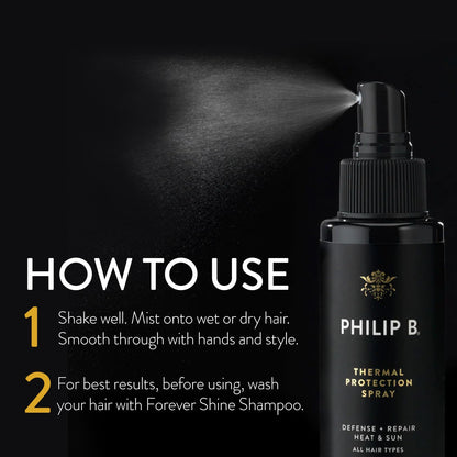 PHILIP B Thermal Protection Spray 2 oz | Pre-Styling Primer for Shine & Heat Defense