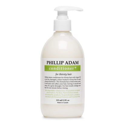 Phillip Adam Thirsty Hair Conditioner – Argan, Moringa & Macadamia Oils, Paraben Free, 12 oz, Vegan