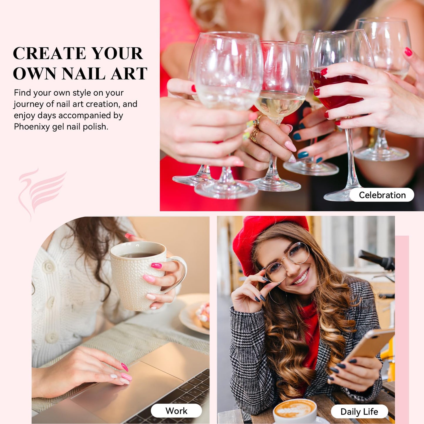 Phoenixy Gel Nail Polish Set – 25 Colors + Base & Top Coats, All-Season UV Gel