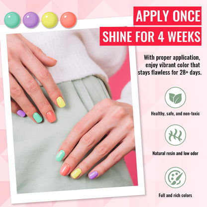 Phoenixy Gel Nail Polish Set – 42 Colors with Base Coat & 4 Top Coats for All-Season Manicures