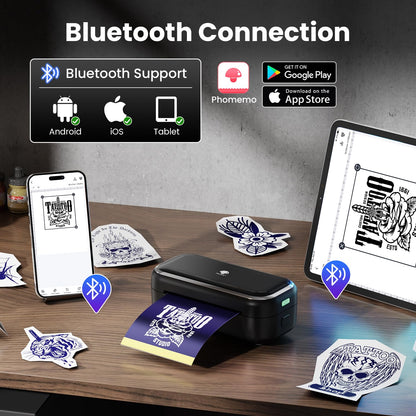Phomemo TP31 Tattoo Printer — Portable Bluetooth Mini Tattoo Maker with 30 Transfer Papers