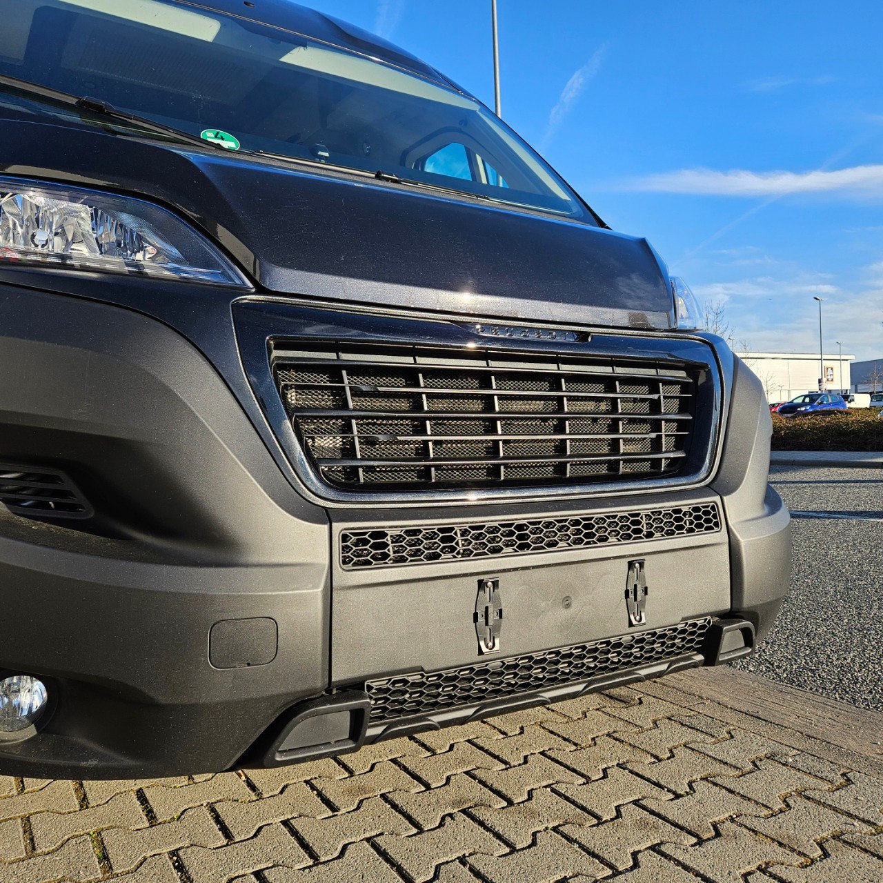 For Fiat Ducato Bumper Honeycomb - Matte Black, No Parking Sensors Version | Front Styling Upgrade