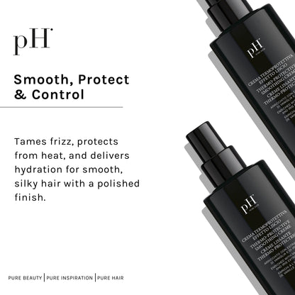 pH PURE HAIR Thermo-Protective Smoothing Creme – Heat & Frizz Defense (6.7 oz)