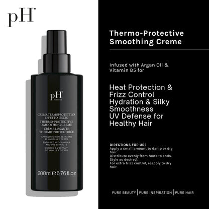 pH PURE HAIR Thermo-Protective Smoothing Creme – Heat & Frizz Defense (6.7 oz)