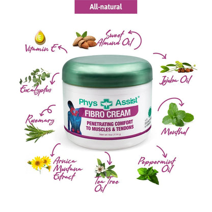 PhysAssist Fibro Cream Deep Soothing — Head-to-Toe Relief, 3 Jars (12 oz)