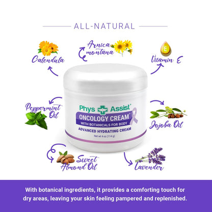PhysAssist Oncology Cream 4 oz + Lip Balm Trio | Hydrating Skin Therapy