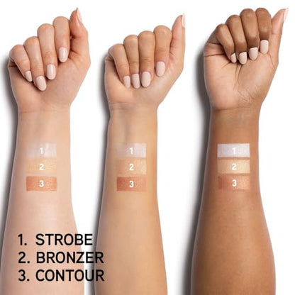 Physicians Formula Bronze Booster Palette with Brush – Buildable Highlight & Contour, Shimmer Glow