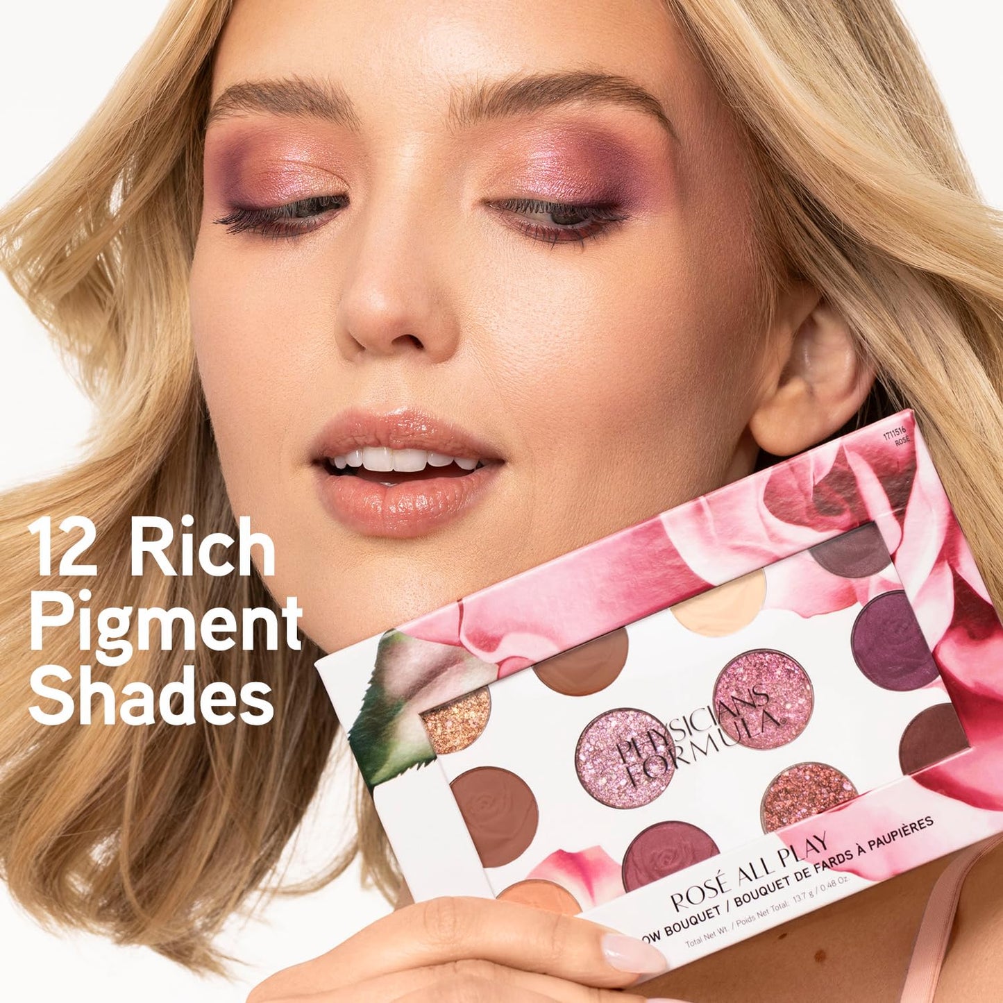Physicians Formula Eyeshadow Bouquet – 12-Shade Palette with Rose Extract | Shimmer, Matte & Satin Finishes