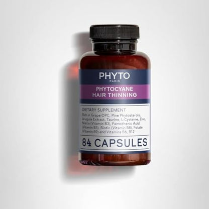 PHYTOCYANE Anti-Hair Thinning Dietary Supplement — 84 Capsules, 12-Week Supply, Vegan & Gluten/Lactose-Free