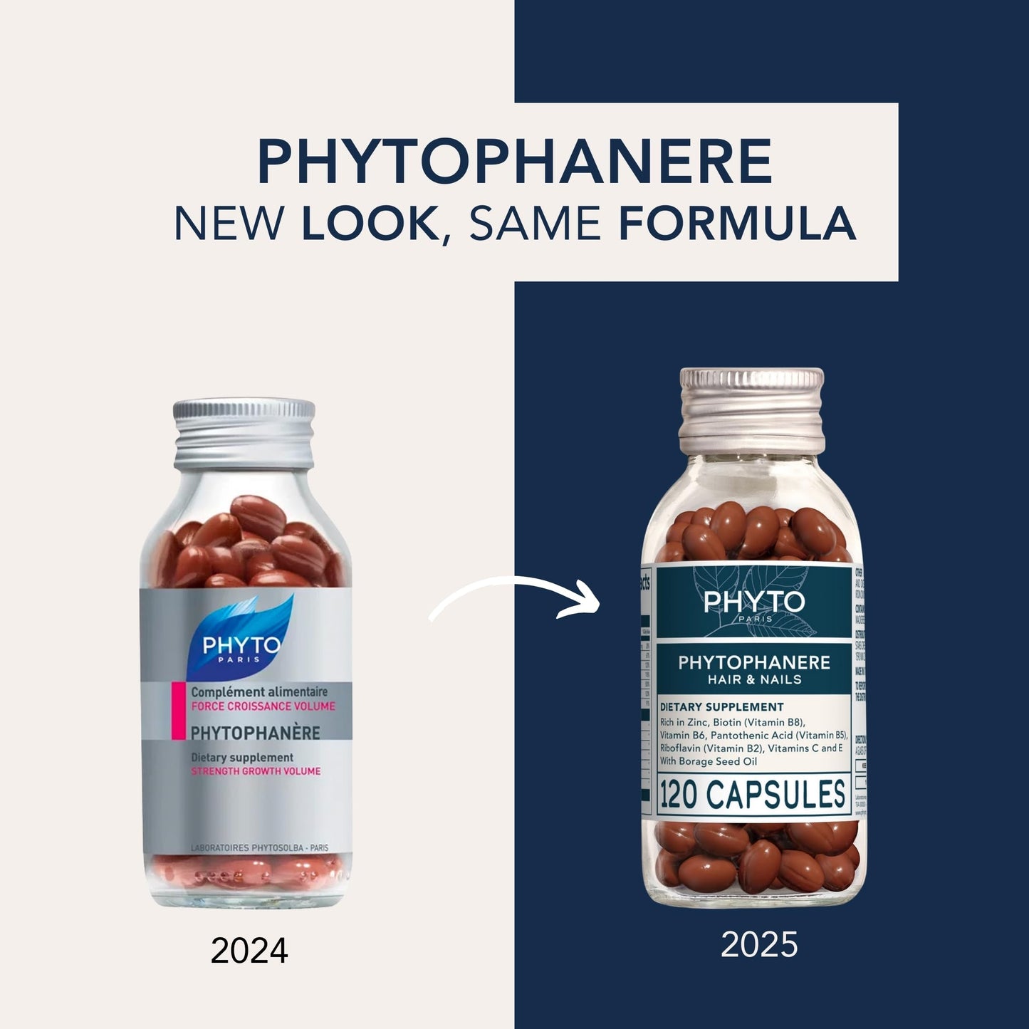 PHYTO Phytophanère 100% Natural Hair & Nails Support – 4-Month Supply