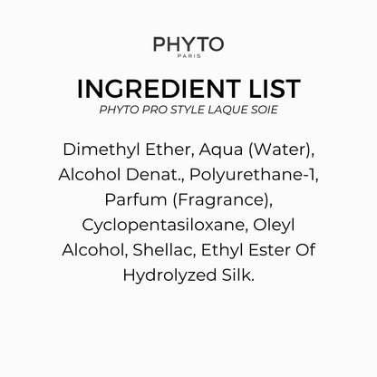 PHYTO PRO STYLE Laque Soie – Hairspray with Silk Proteins for Natural Hold, Shine & Brushable Finish (3.38 fl oz)