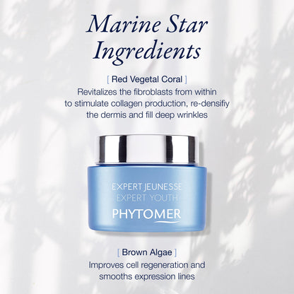 Phytomer Expert Youth Wrinkle Cream | Hydrating Anti-Wrinkle Plumping Facial Cream – 96% Natural Origin, 50ml