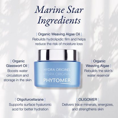 Phytomer Hydra Original Thirst-Relief Melting Cream | Organic Hydration for Dry Skin | 50ml