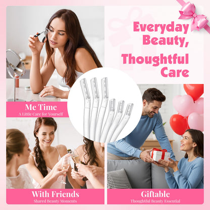 Phyyixs 32-Pack Face Razors for Women – Dermaplane & Eyebrow Razor Set, 24 Long + 8 Short Blades for Peach Fuzz Removal, Gentle Exfoliation, Stocking Stuffers
