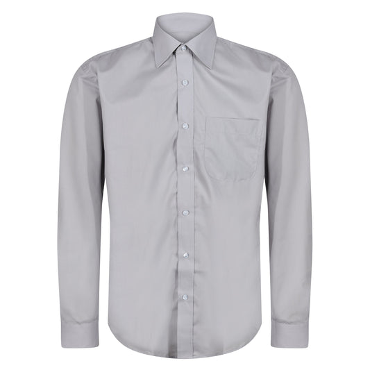 Kustom Kit Long Sleeve Button Up Poplin Shirt