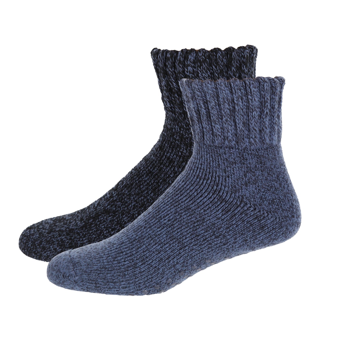 Wolfe & Harte 2 Pair Slipper Socks with Rubber Grip