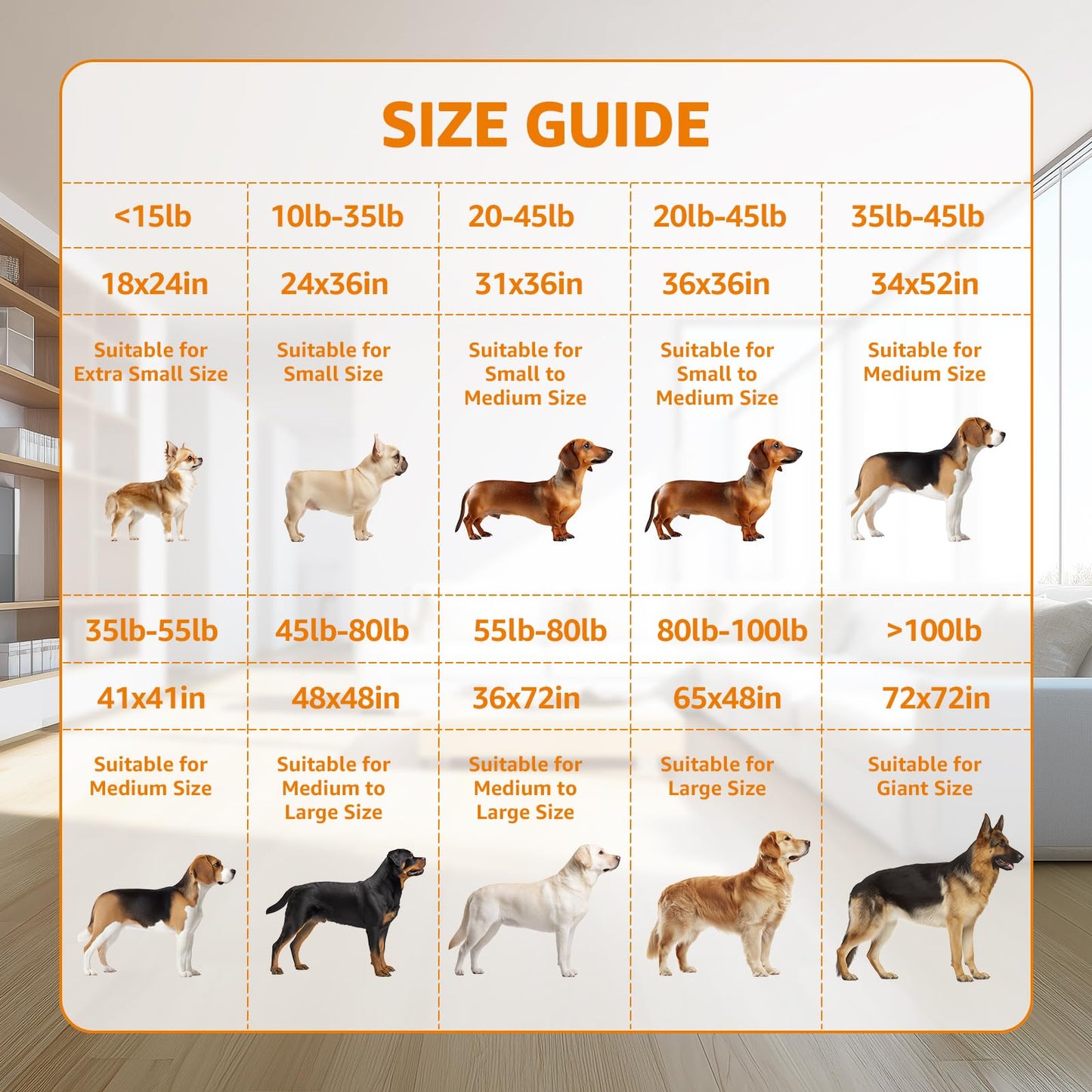 PICK FOR LIFE Washable Dog Pee Pad 72x72 Extra Large – Reusable, Leakproof, Non-Slip