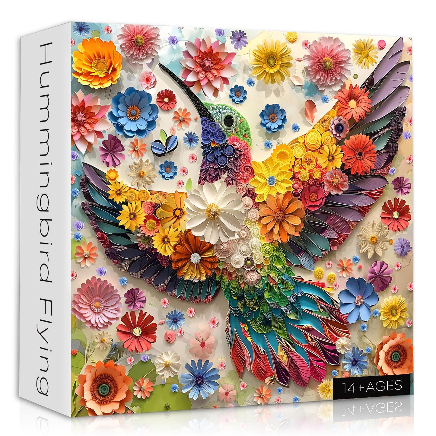 PICKFORU Hummingbird 1000-Piece Puzzle for Adults – Flower & Nature Garden Quilling Art