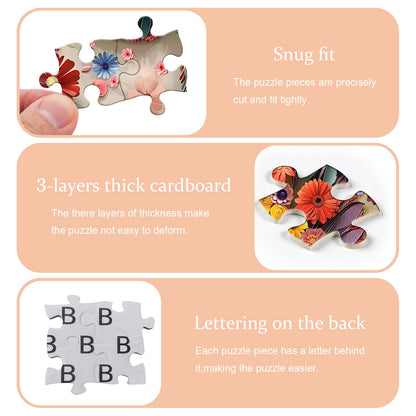 PICKFORU Hummingbird 1000-Piece Puzzle for Adults – Flower & Nature Garden Quilling Art