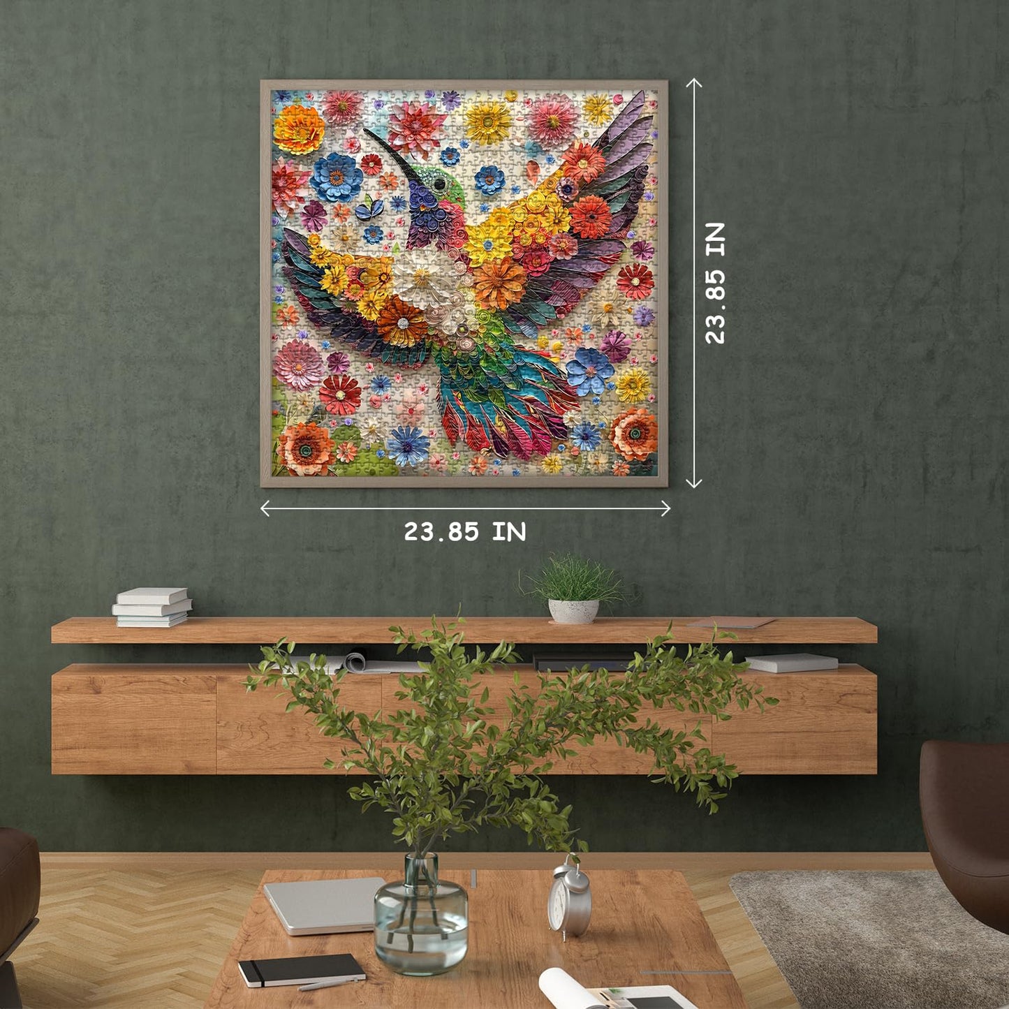 PICKFORU Hummingbird 1000-Piece Puzzle for Adults – Flower & Nature Garden Quilling Art