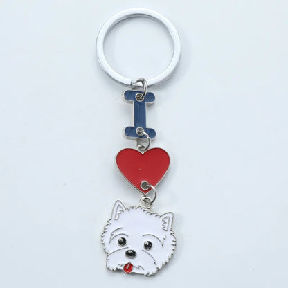 1 Piece Cute Letter Dog Heart Shape Zinc alloy Unisex Slip-on Keychain