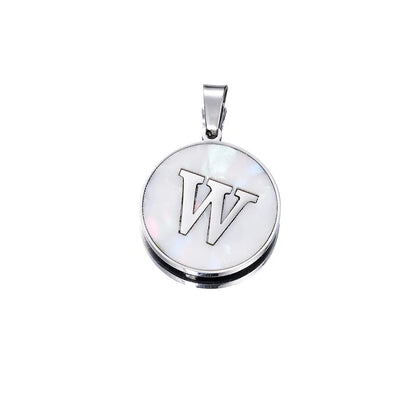 1 Piece 22mm Hole 4~4.9mm 304 Stainless Steel Fritillary Letter Pendant Jewelry Accessories