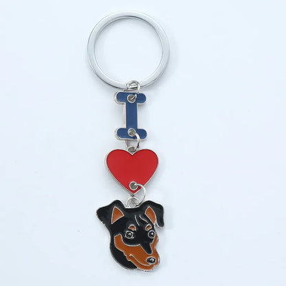 1 Piece Cute Letter Dog Heart Shape Zinc alloy Unisex Slip-on Keychain