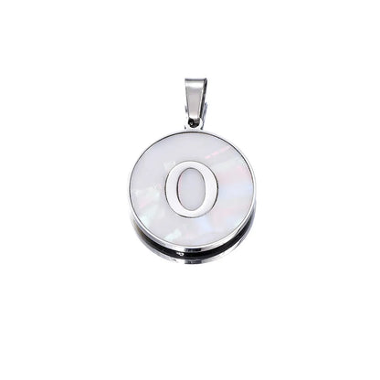 1 Piece 22mm Hole 4~4.9mm 304 Stainless Steel Fritillary Letter Pendant Jewelry Accessories