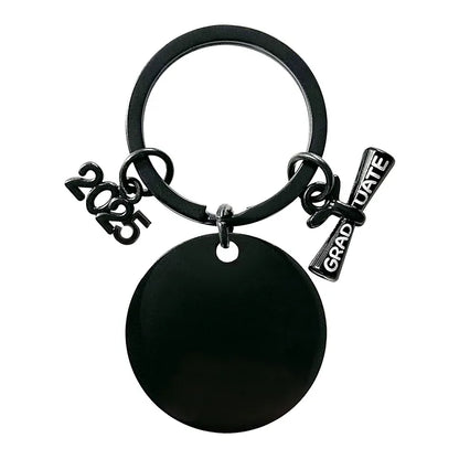 Basic Simple Style Round Letter Customization Laser Engraving 201 Stainless Steel Plating Unisex Bag Pendant Keychain