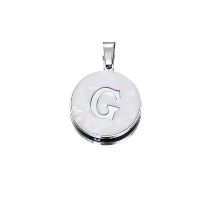 1 Piece 22mm Hole 4~4.9mm 304 Stainless Steel Fritillary Letter Pendant Jewelry Accessories