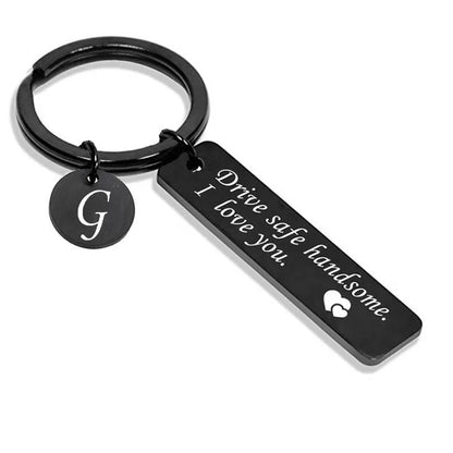 Simple Style Letter Rectangle Stainless Steel Polishing Unisex Bag Pendant Memorial Keychains