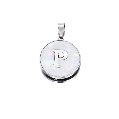 1 Piece 22mm Hole 4~4.9mm 304 Stainless Steel Fritillary Letter Pendant Jewelry Accessories