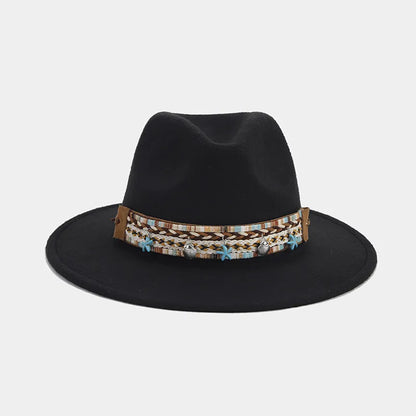 women's elegant basic solid color big eaves fedora hat