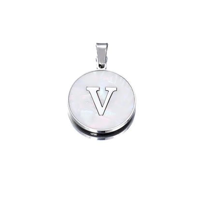 1 Piece 22mm Hole 4~4.9mm 304 Stainless Steel Fritillary Letter Pendant Jewelry Accessories
