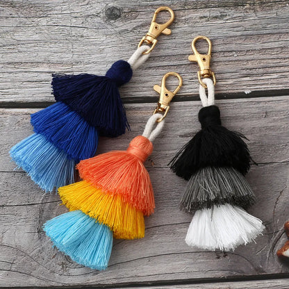 Vacation Simple Style Multicolor Alloy Cloth Keychain